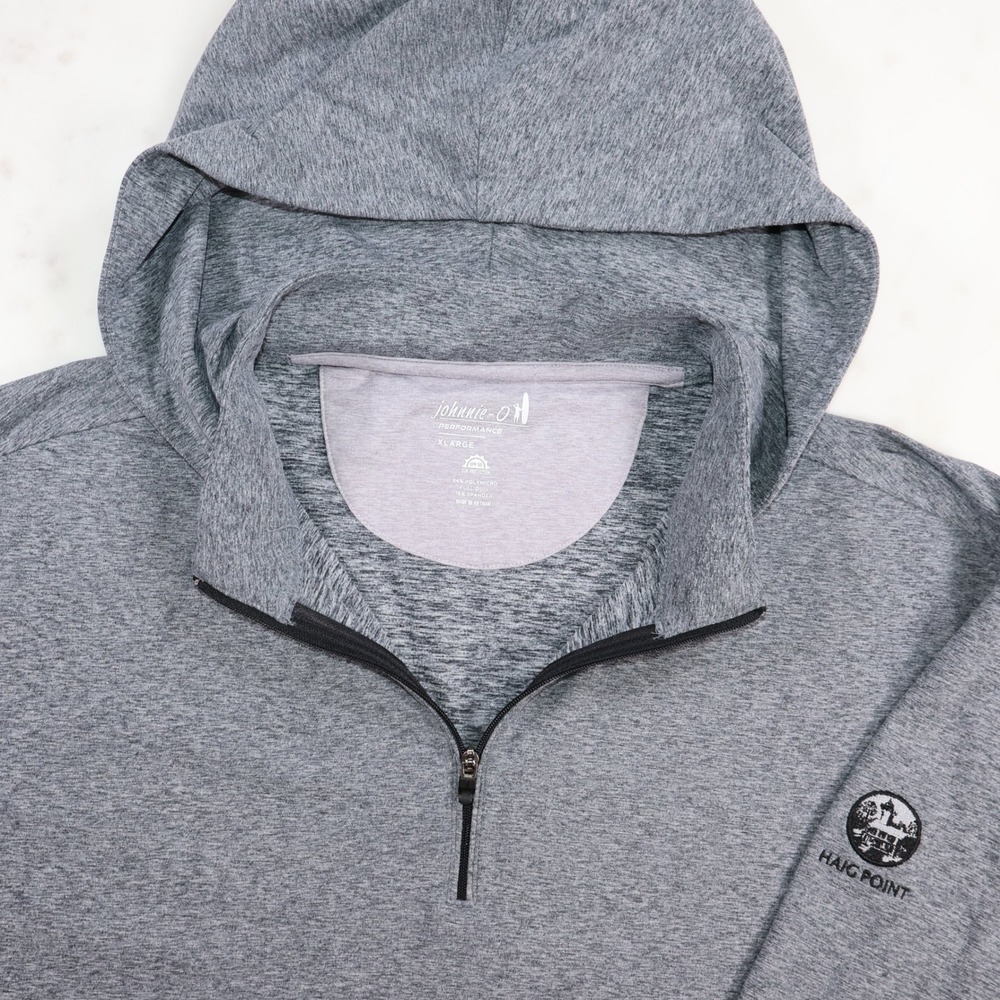 Johnnie-O Performance Haig Point Mens XL Gray Slaton Quarter Zip Hoodie